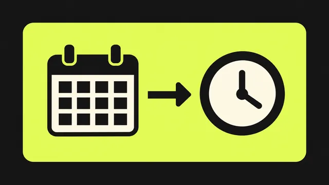 Calendario con cuadrícula junto a un reloj sin cifras